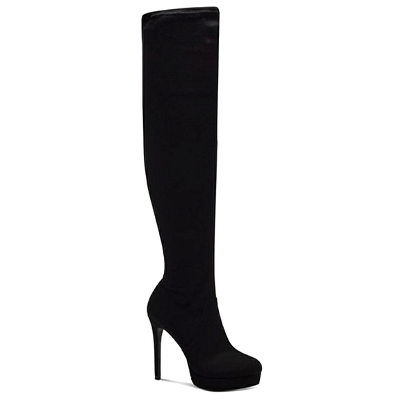 New w/Box Thalia Sodi Clarissa Black Faux Suede Over the Knee Boot Sizes 8.5, 10 - Picture 2 of 6